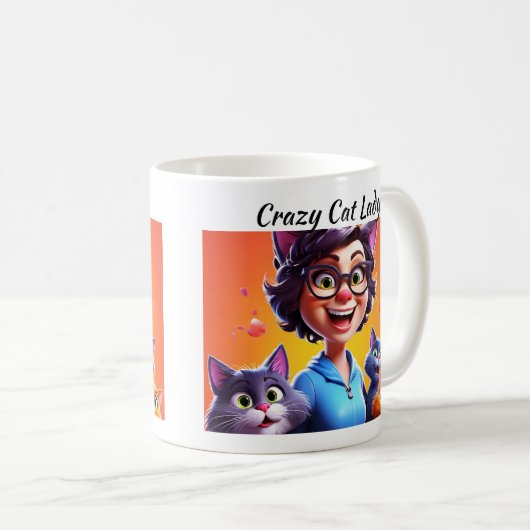 Crazy Cat Lady Kaffeetasse (VorderseiteRechts)