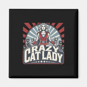 Crazy Cat Lady Kamala Harris Strong Women Magnet