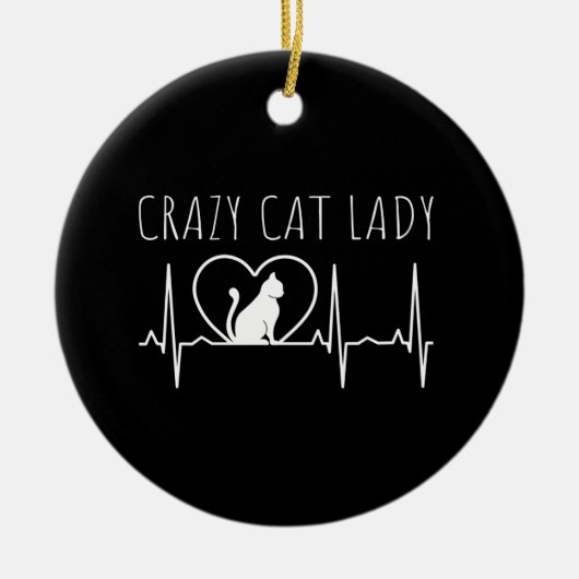 Crazy Cat Lady Keramik Ornament (Vorne)