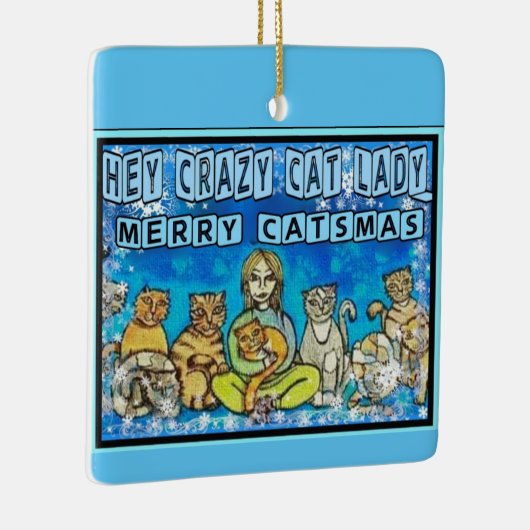 Crazy Cat Lady Keramikornament (Rechts)