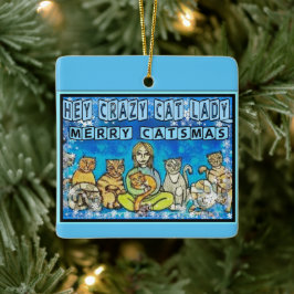 Crazy Cat Lady Keramikornament