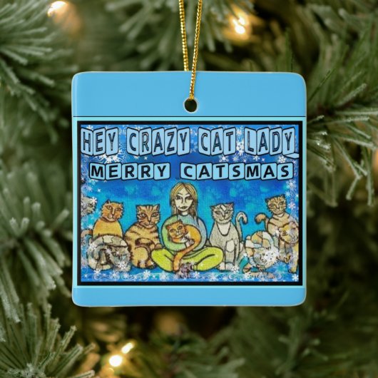 Crazy Cat Lady Keramikornament (Baum)