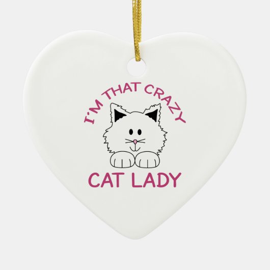 CRAZY CAT LADY KERAMIKORNAMENT (Vorne)