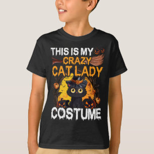 Crazy Cat Lady Kostüm Black Cat Funny Halloween D T-Shirt