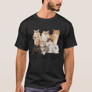 Crazy Cat Lady Lots of Cats Süße Tier Party Desi T-Shirt