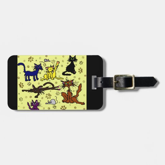 Crazy Cat Lady Luggage Tag Gepäckanhänger (Vorderseite horizontal)