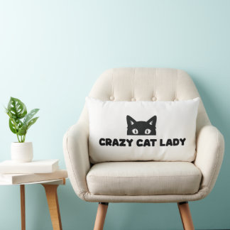 Crazy Cat Lady Lumbar Throw Kissen