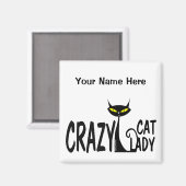 Crazy Cat Lady Magnet (Vorderseite/Rückseite)