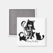 Crazy Cat Lady Magnet (Vorderseite/Rückseite)