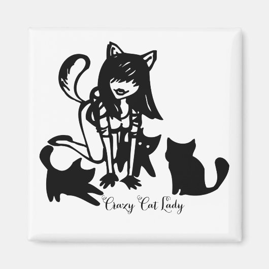 Crazy Cat Lady Magnet (Vorne)