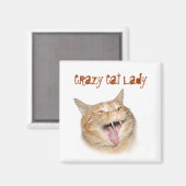 Crazy Cat Lady Magnet (Vorderseite/Rückseite)