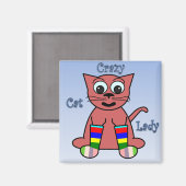 Crazy Cat Lady Magnet (Vorderseite/Rückseite)