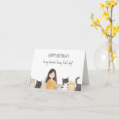 Crazy Cat Lady mit Niedlich Kittens Funny Birthday Karte (Gelbe Blume)