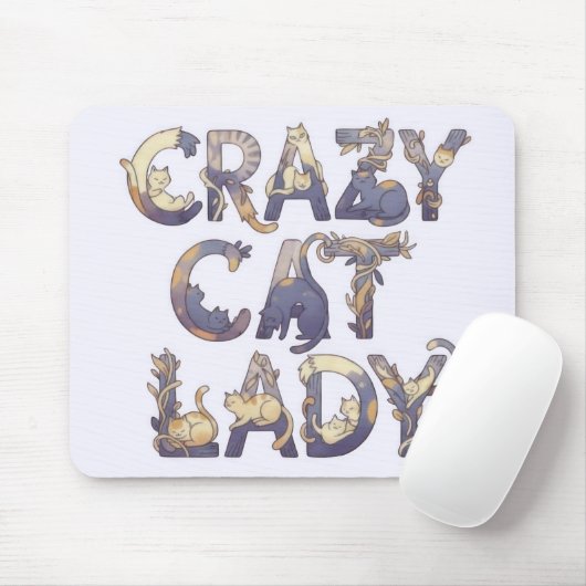 Crazy Cat Lady Mousepad (Mit Mouse)
