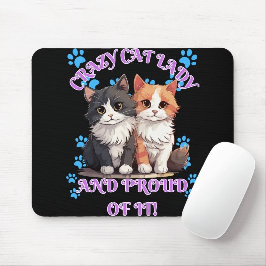 Crazy Cat Lady Mousepad (Mit Mouse)