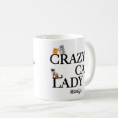 Crazy Cat Lady Niedlich Monogram Kaffeetasse (VorderseiteRechts)