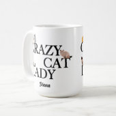 Crazy Cat Lady Niedlich Personalisiert Kaffeetasse (Vorderseite Links)