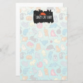 Crazy Cat Lady Niedlich und spielerisch Cat Patter Briefpapier (Vorne/Hinten)