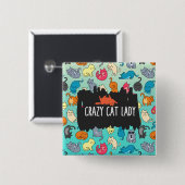 Crazy Cat Lady Niedlich und spielerisch Cat Patter Button (Vorne & Hinten)