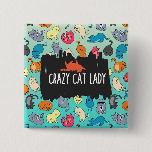 Crazy Cat Lady Niedlich und spielerisch Cat Patter Button (Vorderseite)