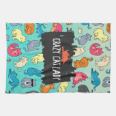 Crazy Cat Lady Niedlich und spielerisch Cat Patter Handtuch (Horizontal)
