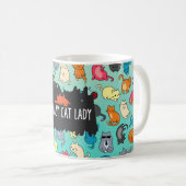 Crazy Cat Lady Niedlich und spielerisch Cat Patter Kaffeetasse (VorderseiteRechts)