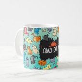Crazy Cat Lady Niedlich und spielerisch Cat Patter Kaffeetasse (Vorderseite Links)