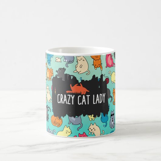 Crazy Cat Lady Niedlich und spielerisch Cat Patter Kaffeetasse (Mittel)