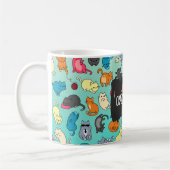 Crazy Cat Lady Niedlich und spielerisch Cat Patter Kaffeetasse (Links)