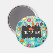 Crazy Cat Lady Niedlich und spielerisch Cat Patter Magnet (Vorderseite/Rückseite)