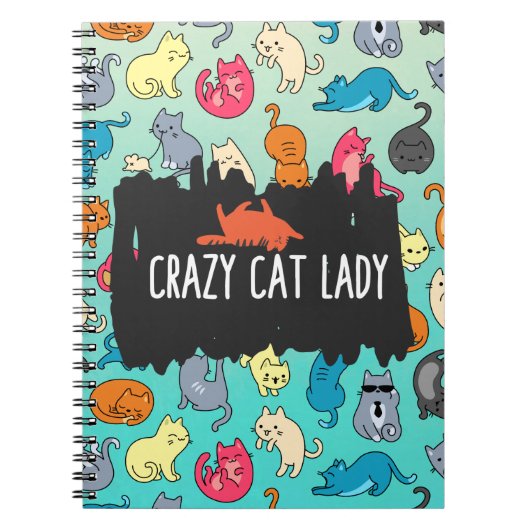 Crazy Cat Lady Niedlich und spielerisch Cat Patter Notizblock (Vorderseite)