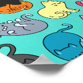 Crazy Cat Lady Niedlich und spielerisch Cat Patter Poster (Ecke)