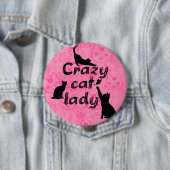 Crazy Cat Lady niedliche Katzen Hintergrund Button (Beispiel)