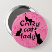 Crazy Cat Lady niedliche Katzen Hintergrund Button (Vorne & Hinten)