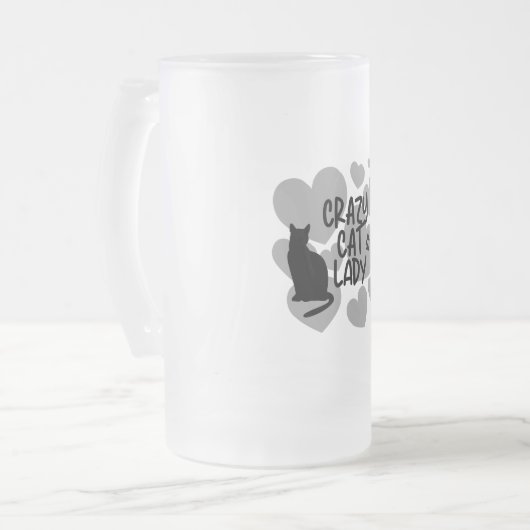 Crazy Cat Lady Notebook Mattglas Bierglas (Vorderseite Links)