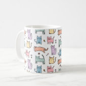 Crazy Cat Lady Pastel Multicolor Cartoon Cat Tasse (Vorderseite Links)