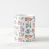 Crazy Cat Lady Pastel Multicolor Cartoon Cat Tasse (Mittel)
