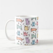 Crazy Cat Lady Pastel Multicolor Cartoon Cat Tasse (Links)