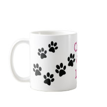 Crazy Cat Lady Pawprints Design Coffee Tasse