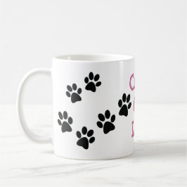 Crazy Cat Lady Pawprints Design Coffee Tasse