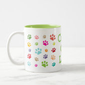 Crazy Cat Lady Pawprints Design Coffee Tasse (Links)