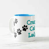 Crazy Cat Lady Pawprints Design Coffee Tasse (Vorderseite Links)