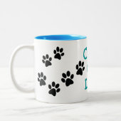 Crazy Cat Lady Pawprints Design Coffee Tasse (Links)