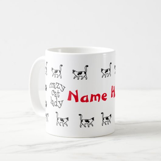 Crazy Cat Lady Personalisierte Mug Cup Kaffeetasse (Vorderseite Links)