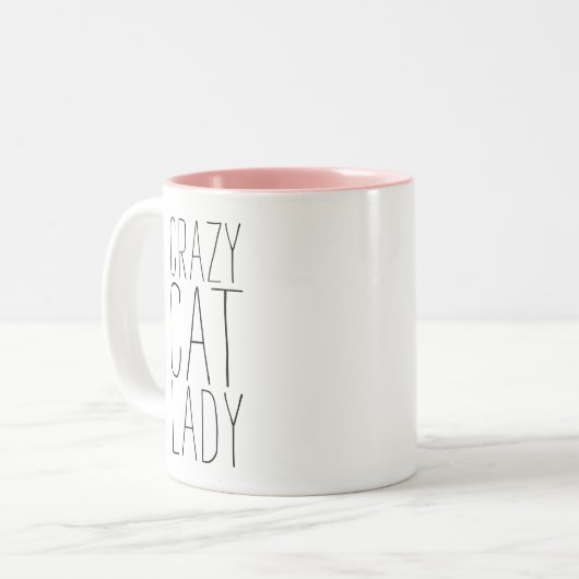 Crazy Cat Lady | Personalisiertes Hinzufügen Ihres Zweifarbige Tasse (Vorderseite Links)