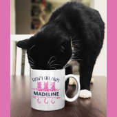 Crazy Cat Lady Pink Glitzer Kaffeetasse