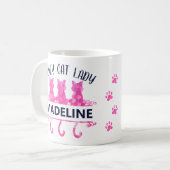 Crazy Cat Lady Pink Glitzer Kaffeetasse (Vorderseite Links)