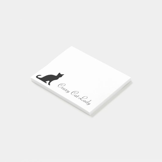 Crazy Cat Lady Post-it® Notes | Schwarzkätzchen Post-it Klebezettel (angewinkelt)