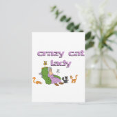 Crazy Cat Lady Postkarte (Stehend Vorderseite)