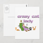 Crazy Cat Lady Postkarte (Vorne/Hinten)